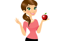 Ученица с яблоком