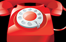 Красный домашний телефон