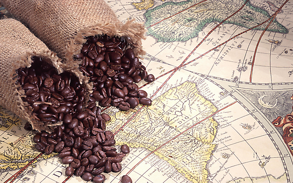 Кофейные зерна на карте — Фоны для презентаций | Всё о Prezi-презентациях