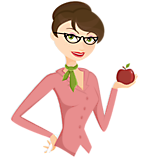 Учитель с яблоком