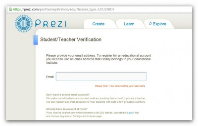 Регистрация на сайте Prezi.com. Шаг 2